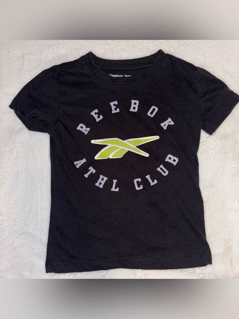 Reebok Black Short-Sleeve Tee with Lime Logo